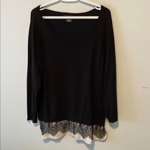 EUC Michel Studio Black Lace Top. 2XL.